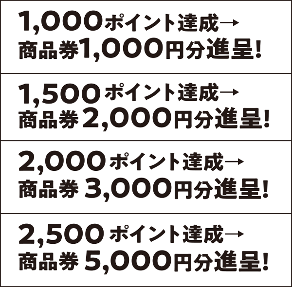 更に1,000ポイント以上たまると