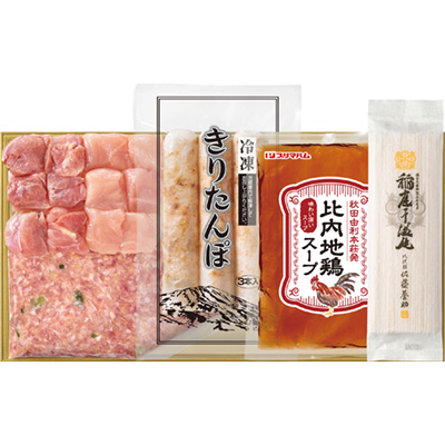比内地鶏きりたんぽ鍋と稲庭うどんセット
