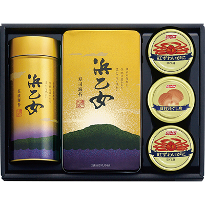 手巻寿司のり・お茶漬のり・かに缶・貝柱缶