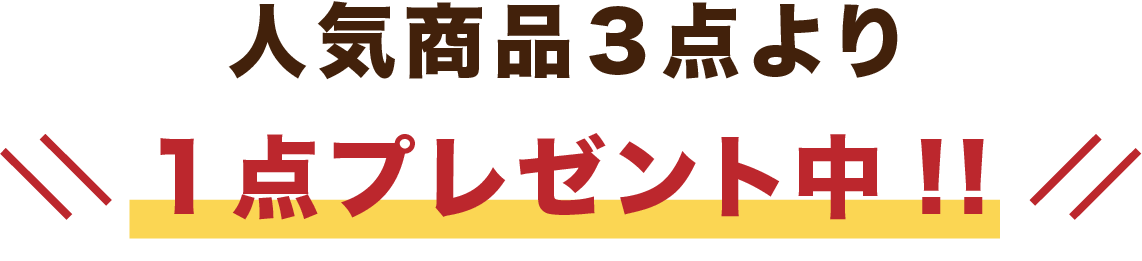 人気商品3点より1点プレゼント中